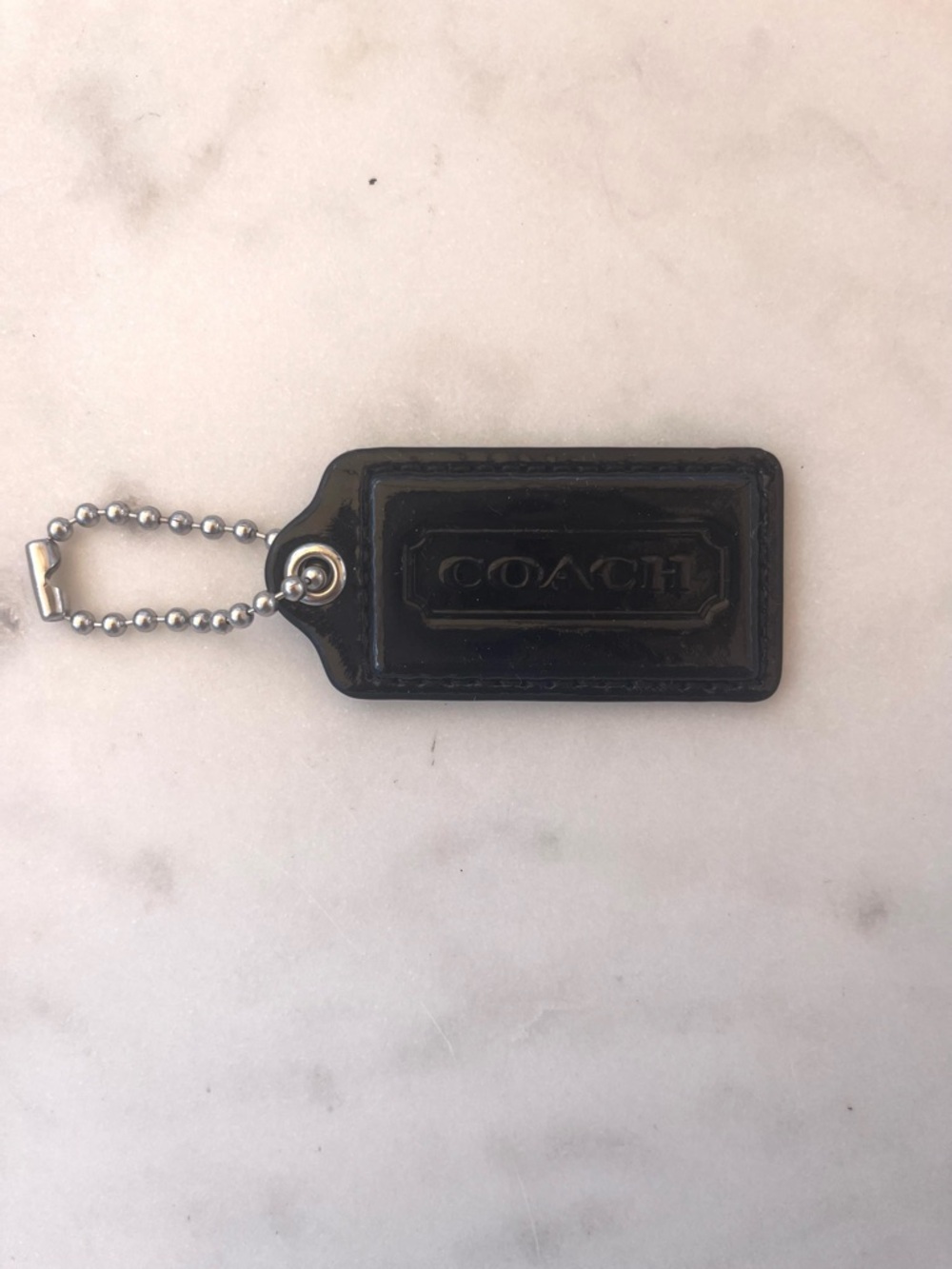 COACH Vintage Patent Leather Hang Tag, Large Black